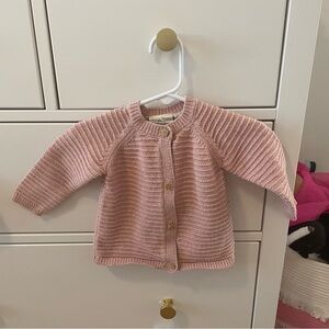 Petite Maison Pink Knit Cardigan Size 9 Months